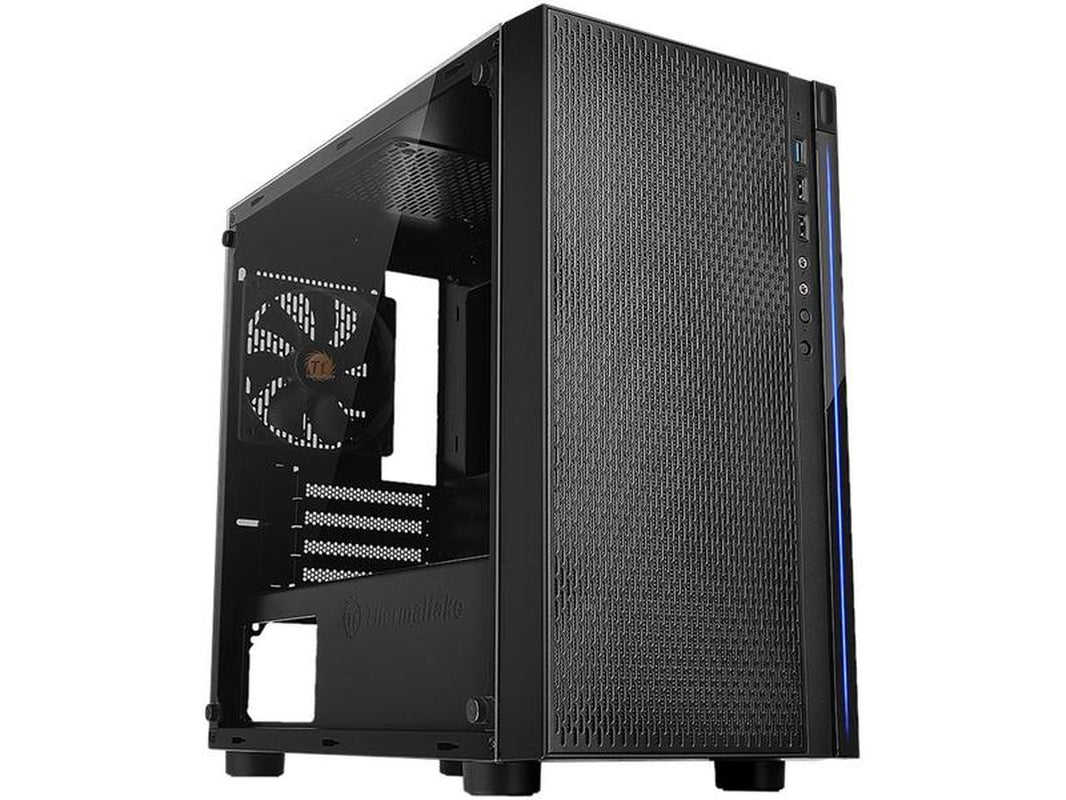 Thermaltake Versa H18 Tempered Glass Black SPCC Micro ATX Gaming Computer Case CA-1J4-00S1WN-01