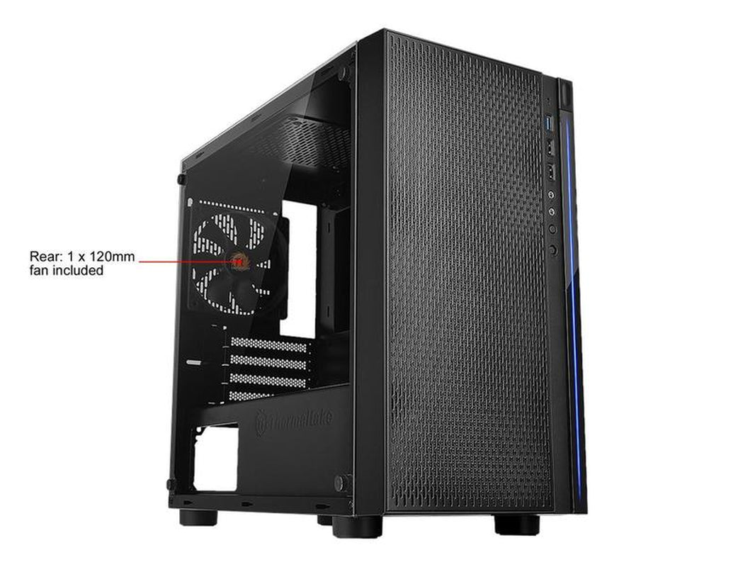 Thermaltake Versa H18 Tempered Glass Black SPCC Micro ATX Gaming Computer Case CA-1J4-00S1WN-01