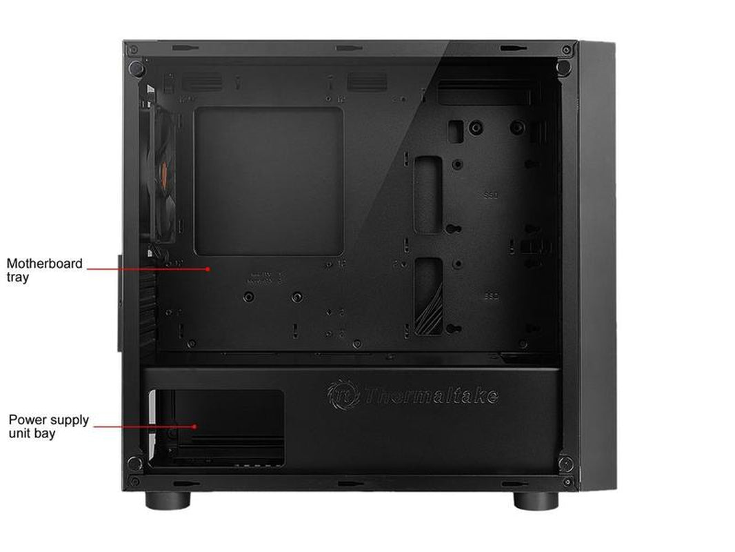 Thermaltake Versa H18 Tempered Glass Black SPCC Micro ATX Gaming Computer Case CA-1J4-00S1WN-01